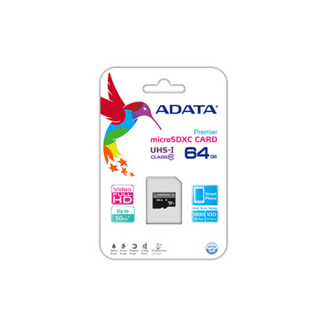 Флаш-карта A-DATA, 64G, microSDHC UHS-I, Class10